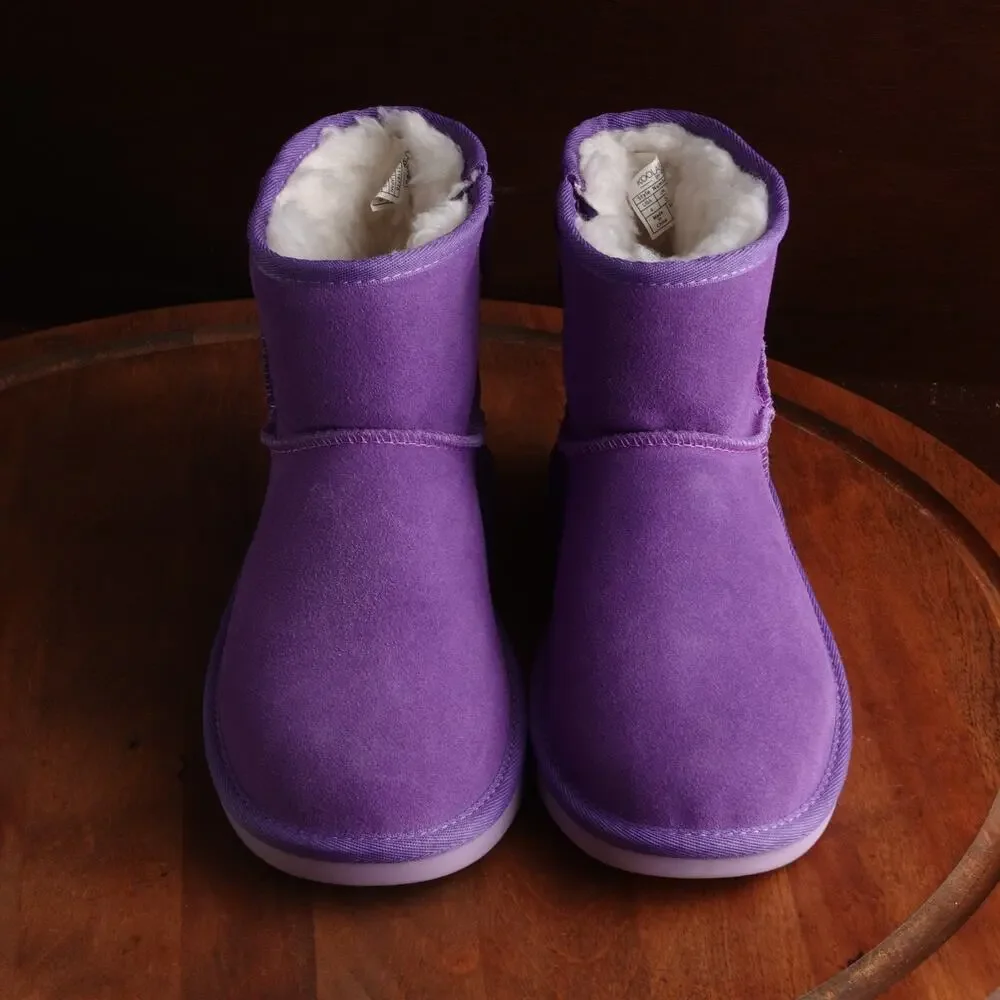 UGG Koolaburra Boot Girl SZ 4 Purple Koola Mini Zip Ankle Suede Winter Cozy NWOB